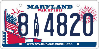 MD license plate 8AW4820
