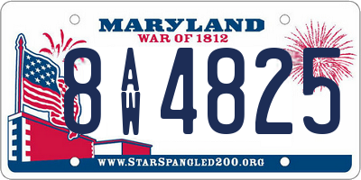 MD license plate 8AW4825