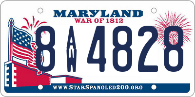MD license plate 8AW4828
