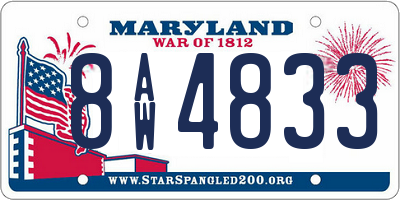 MD license plate 8AW4833