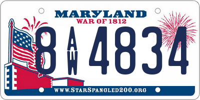 MD license plate 8AW4834