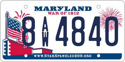 MD license plate 8AW4840