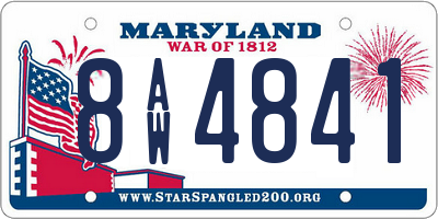 MD license plate 8AW4841