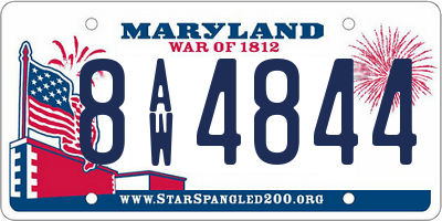 MD license plate 8AW4844
