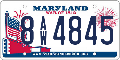MD license plate 8AW4845