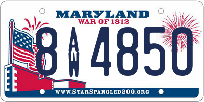 MD license plate 8AW4850