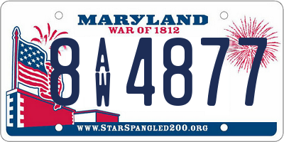 MD license plate 8AW4877