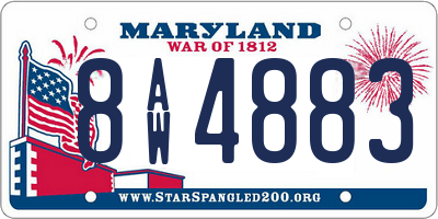 MD license plate 8AW4883