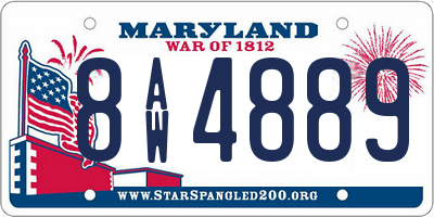 MD license plate 8AW4889