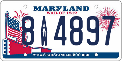 MD license plate 8AW4897