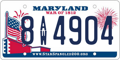 MD license plate 8AW4904