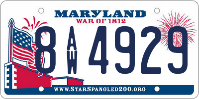 MD license plate 8AW4929