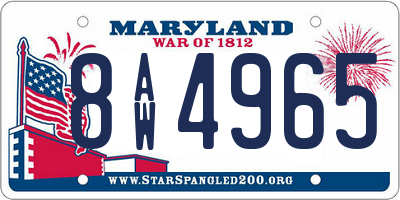 MD license plate 8AW4965