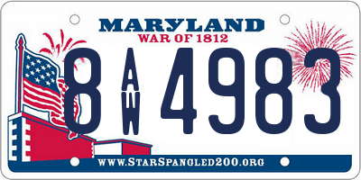 MD license plate 8AW4983