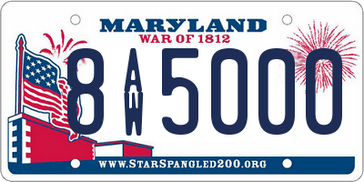 MD license plate 8AW5000