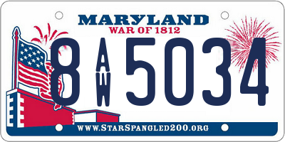 MD license plate 8AW5034