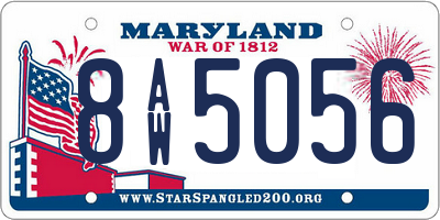 MD license plate 8AW5056