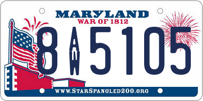 MD license plate 8AW5105