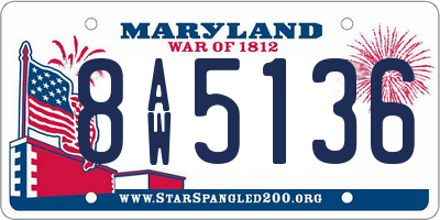 MD license plate 8AW5136