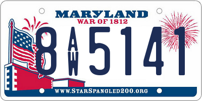 MD license plate 8AW5141