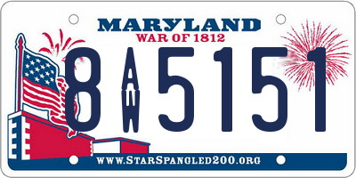 MD license plate 8AW5151
