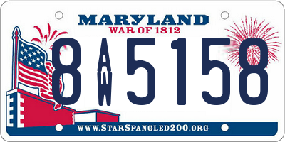 MD license plate 8AW5158