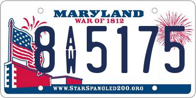 MD license plate 8AW5175