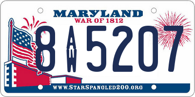 MD license plate 8AW5207