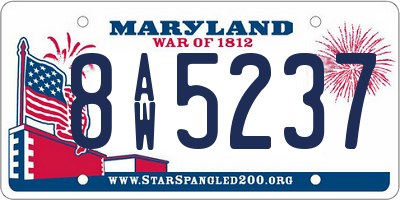 MD license plate 8AW5237