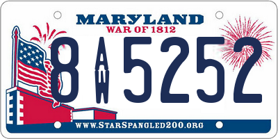 MD license plate 8AW5252