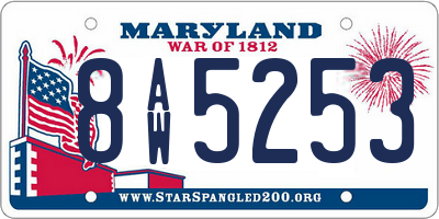 MD license plate 8AW5253