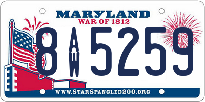 MD license plate 8AW5259