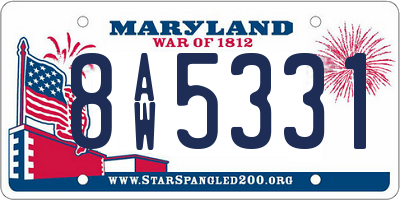 MD license plate 8AW5331
