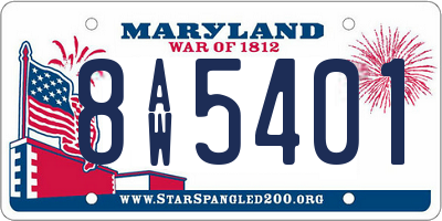 MD license plate 8AW5401