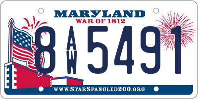 MD license plate 8AW5491
