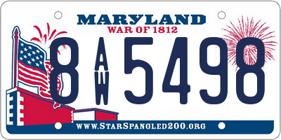 MD license plate 8AW5498