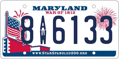 MD license plate 8AW6133