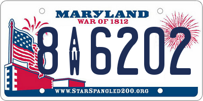 MD license plate 8AW6202