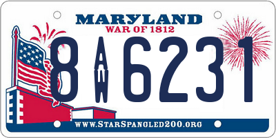 MD license plate 8AW6231