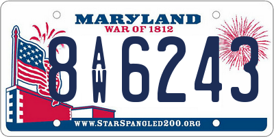 MD license plate 8AW6243