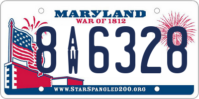 MD license plate 8AW6328