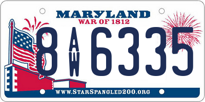 MD license plate 8AW6335