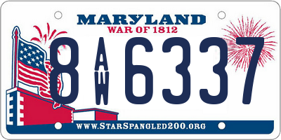 MD license plate 8AW6337