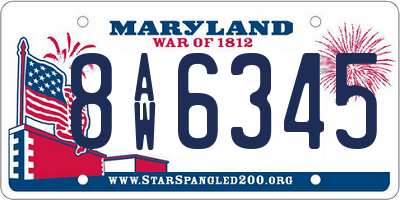MD license plate 8AW6345