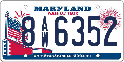 MD license plate 8AW6352