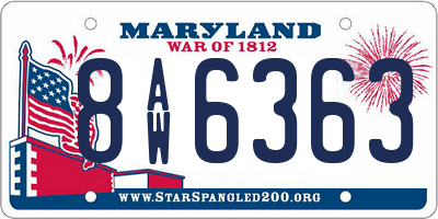 MD license plate 8AW6363