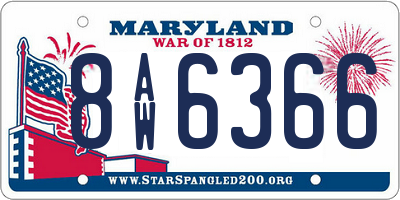 MD license plate 8AW6366