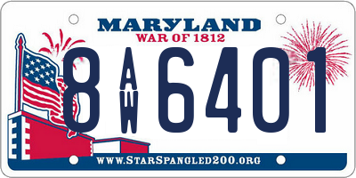 MD license plate 8AW6401