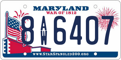 MD license plate 8AW6407