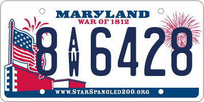 MD license plate 8AW6428